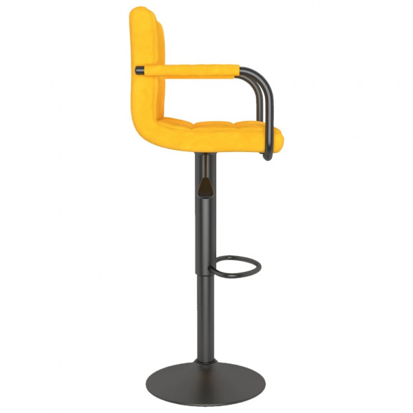Taburete de cocina de terciopelo amarillo mostaza M 3