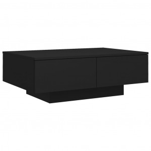 Mesa de centro madera contrachapada negro 90x60x31 cm H