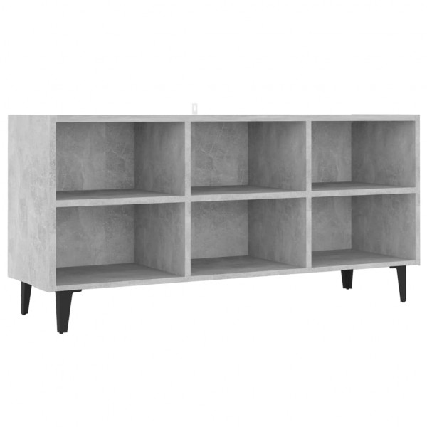Mueble de TV con patas metal gris hormigón 103.5x30x50 cm M 2