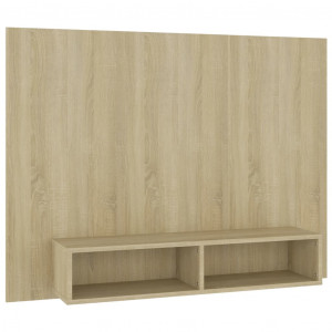 Mueble TV pared madera contrachapada roble Sonoma 120x23.5x90cm H