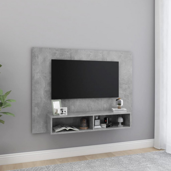 Mueble de TV de pared contrachapado gris hormigón 120x23.5x90cm D