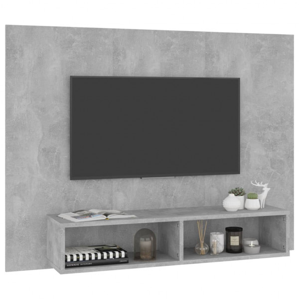Mueble de TV de pared contrachapado gris hormigón 120x23.5x90cm M 3
