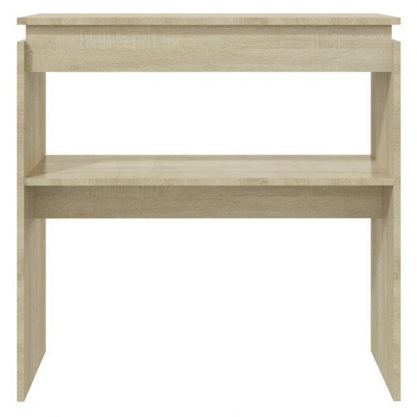 Mesa consola madera contrachapada roble Sonoma 80x30x80 cm M 4