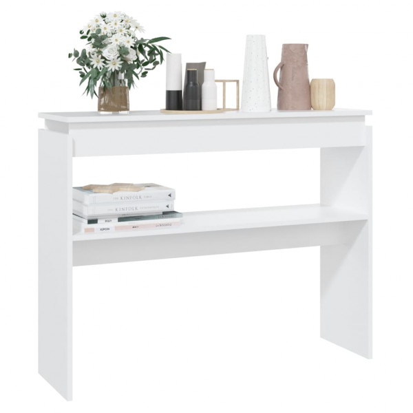 Mesa consola de aglomerado blanco 102x30x80 cm M 3
