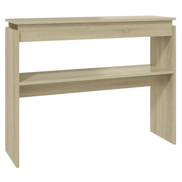 Mesa consola madera contrachapada roble Sonoma 102x30x80 cm M 2