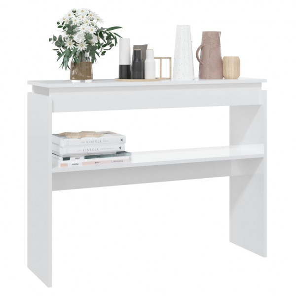 Mesa consola 102x30x80 cm derivados madeira branco brilhante M 3