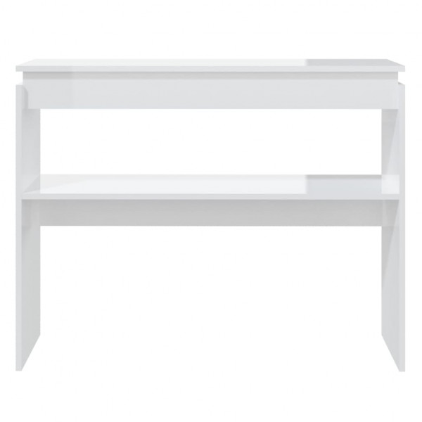 Mesa consola 102x30x80 cm derivados madeira branco brilhante M 4