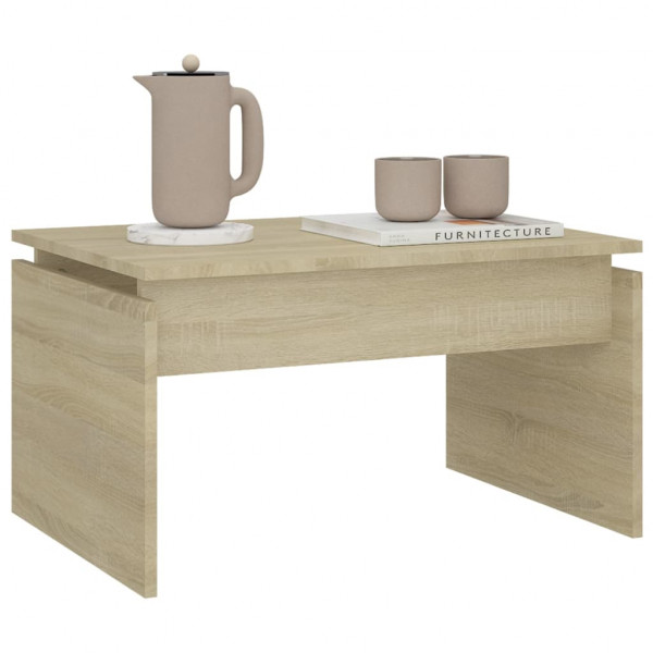 Mesa de centro madera contrachapada roble Sonoma 68x50x38 cm M 4