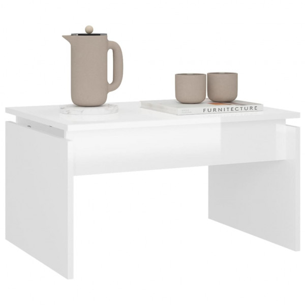 Mesa de centro 68x50x38 cm derivados madeira branco brilhante M 4