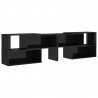 Mueble de TV madera contrachapada negro brillante 149x30x52 cm 2