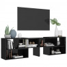 Mueble de TV madera contrachapada negro brillante 149x30x52 cm 4
