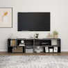 Mueble de TV madera contrachapada gris brillante 149x30x52 cm 3