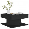 Mesa de centro madera contrachapada negro 57x57x30 cm 3