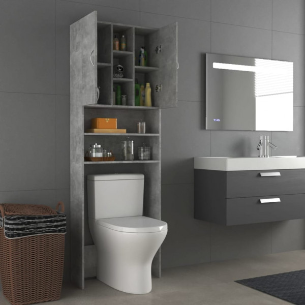 Armario de lavadora gris hormigón 64x25.5x190 cm M 5