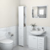 Armario de baño madera contrachapada blanco 25x26.5x170 cm 1