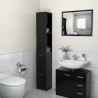 Armario de baño madera contrachapada negro 25x26.5x170 cm 1