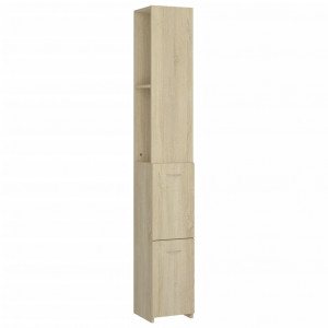 Armario de baño madera contrachapada roble Sonoma 25x26.5x170cm H