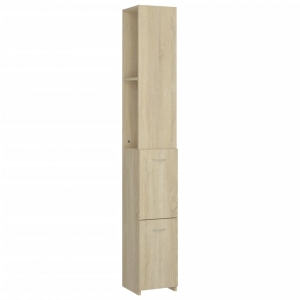 Armario de baño madera contrachapada roble Sonoma 25x26.5x170cm M 2