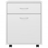 Armario rodante de madera contrachapada blanco 45x38x54 cm 5