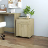 Armario con ruedas madera contrachapada roble Sonoma 45x38x54cm 1