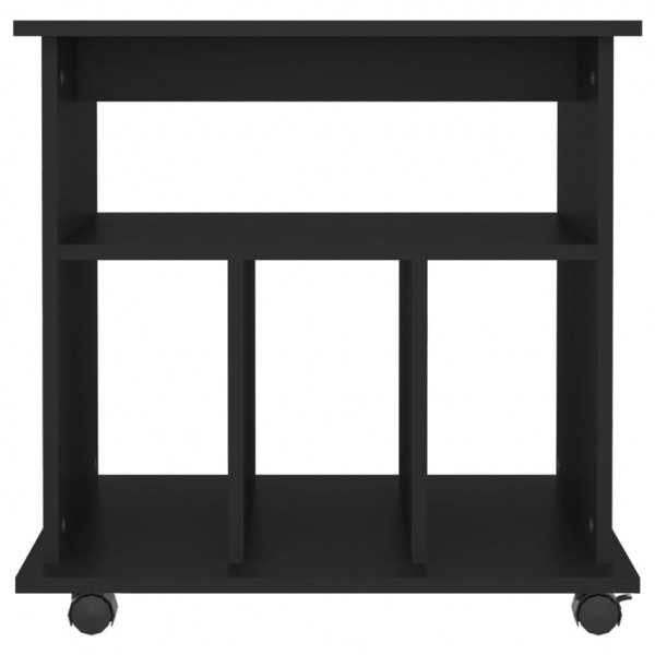 Armario con ruedas madera contrachapada negro 60x45x60 cm M 5