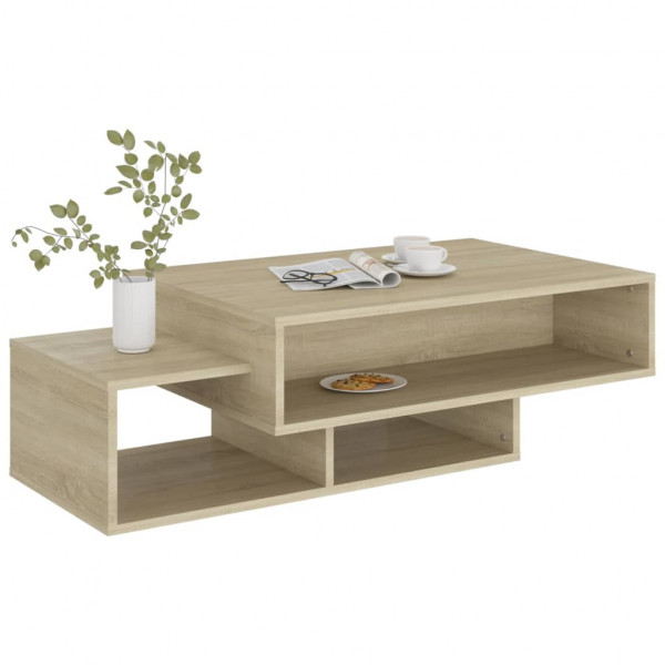 Mesa de centro madera contrachapada roble Sonoma 105x55x32 cm M 4