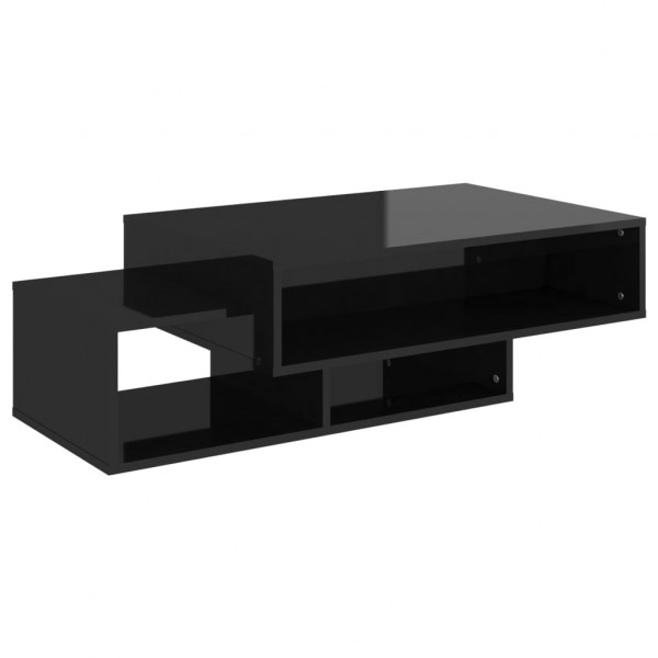 Mesa de centro de aglomerado negro con brillo 105x55x32 cm M 2