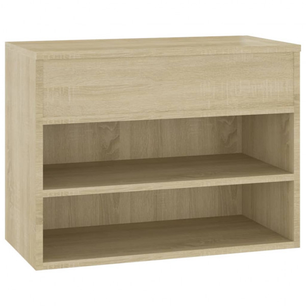 Banco zapatero madera contrachapada roble Sonoma 60x30x45 cm M 2