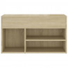 Banco zapatero madera contrachapada roble Sonoma 80x30x45 cm 5