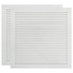 Portas de armário 2 pcs design de persiana pinho maciço branco H