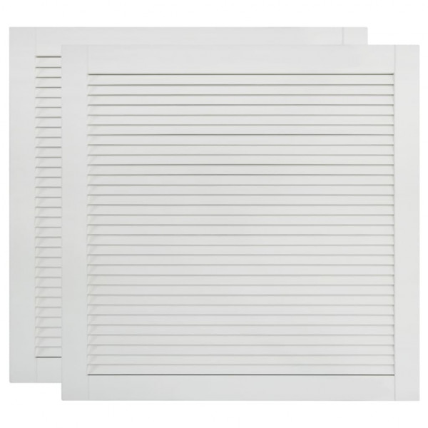 Puertas persiana 2 uds madera maciza pino blanco 39.5x39.4 cm M 2
