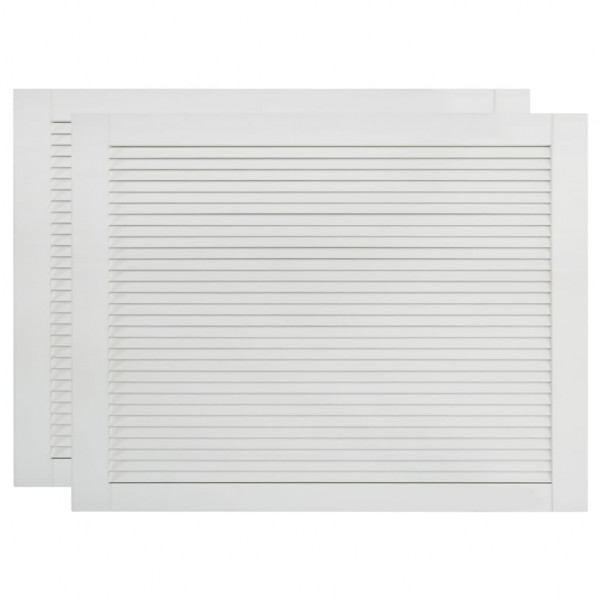 Portas de armário 2 pcs design de persiana pinho maciço branco M 2
