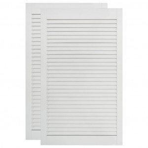 Puertas persiana 2 uds madera maciza pino blanco 99.3x49.4cm H