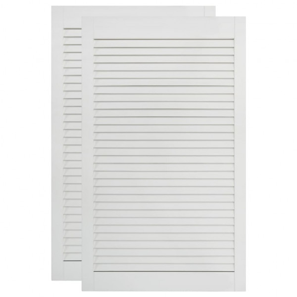 Puertas persiana 2 uds madera maciza pino blanco 99.3x49.4cm M 2