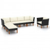 Set muebles de jardín 7 pzas ratán sintético eucalipto negro 1