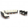 Set muebles de jardín 10 pzas ratán sintético eucalipto negro 1
