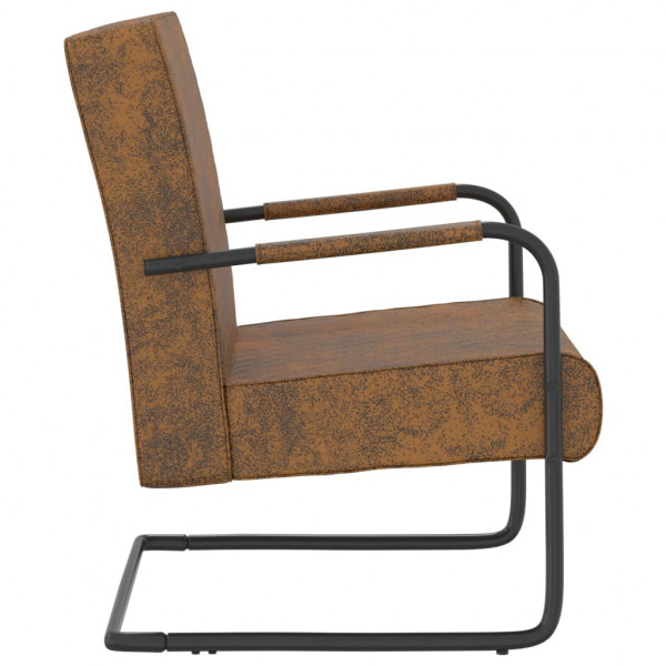 Cadeira cantilever tecido castanho M 4