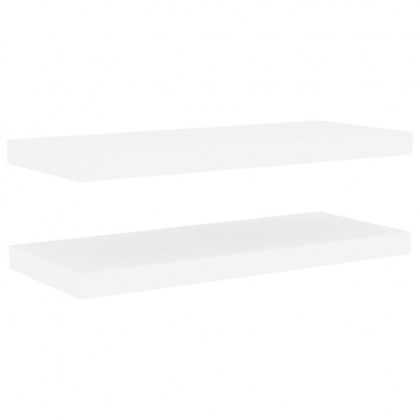 Prateleiras parede 2 pcs 60x23.5x3.8 cm MDF carvalho e branco M 2
