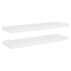 Prateleiras de parede 2 pcs 80x23.5x3.8cm MDF carvalho e branco H