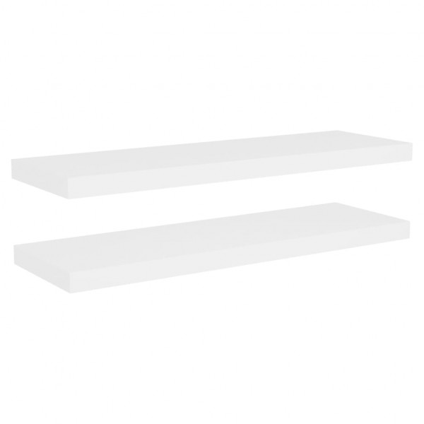 Estante flotante de pared MDF roble y blanco 80x23.5x3.8 cm M 2