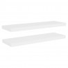 Prateleiras de parede 2 pcs 80x23.5x3.8cm MDF carvalho e branco 2