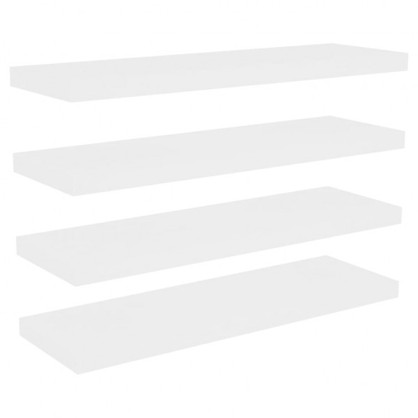 Estante flotante pared 4 uds MDF roble y blanco 80x23.5x3.8 cm M 2
