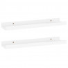 Estantes de pared 2 unidades blanco brillo 40x9x3 cm 2