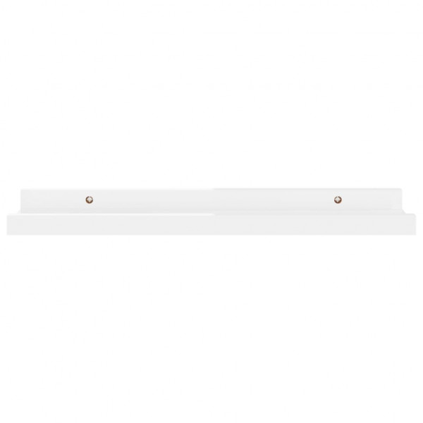 Prateleiras de parede 2 pcs 40x9x3 cm branco brilhante M 4