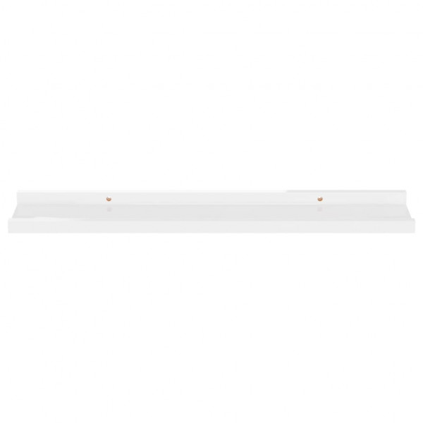 Prateleiras de parede 2 pcs 60x9x3 cm branco brilhante M 5