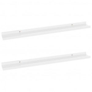 Estantes de pared 2 unidades blanco brillo 80x9x3 cm H