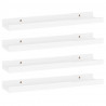 Prateleiras de parede 4 pcs 40x9x3 cm branco brilhante 2
