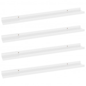 Estantes de pared 4 unidades blanco brillo 80x9x3 cm H