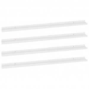 Estantes de pared 4 unidades blanco brillo 115x9x3 cm H