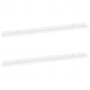 Prateleiras de parede 2 pcs 100x9x3 cm branco H